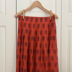 Madewell Salmon Patterned Midi Skirt